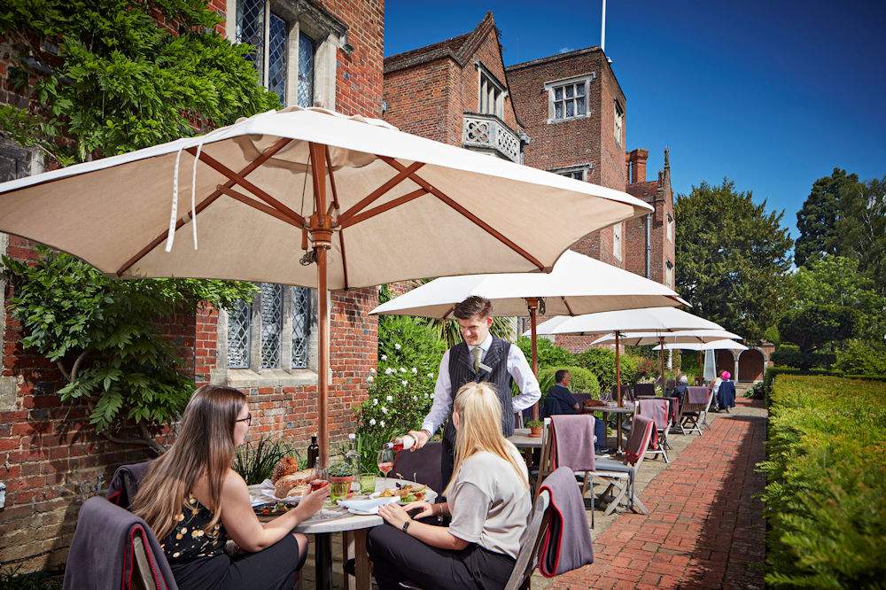 Al fresco dining at Great Fosters