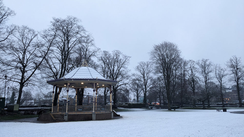 Windsor Bandstand in the snow