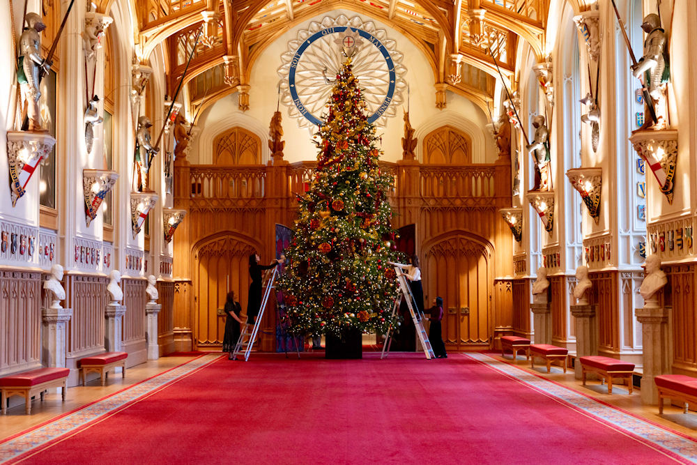 Christmas tree 2024 at Windsor Castle St George's Hall